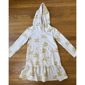 Tea Collection Girls' Gold Horse Sweatshirt Dress Size 10